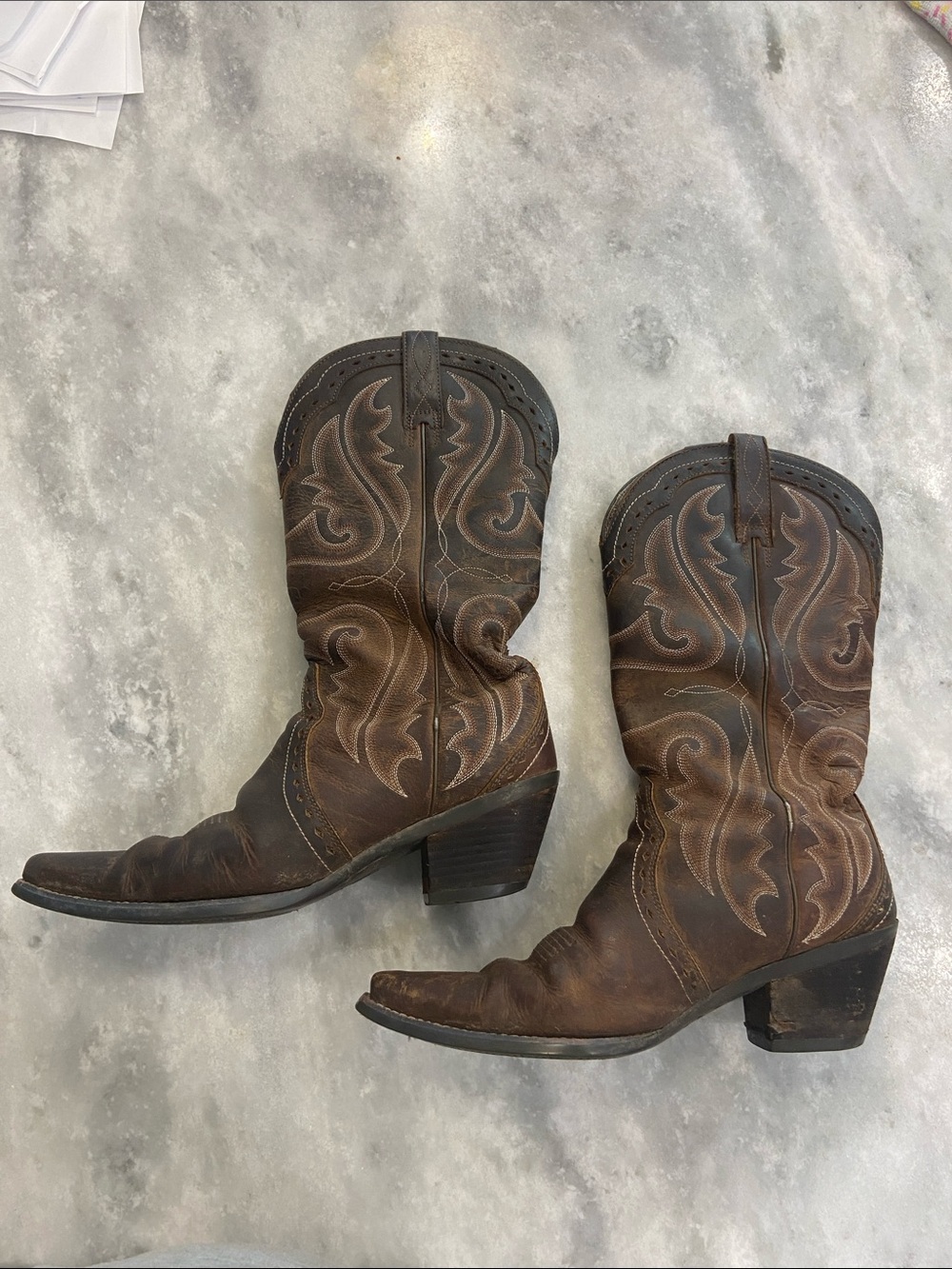 Ariat Brown Embroidered Western Heeled Boot